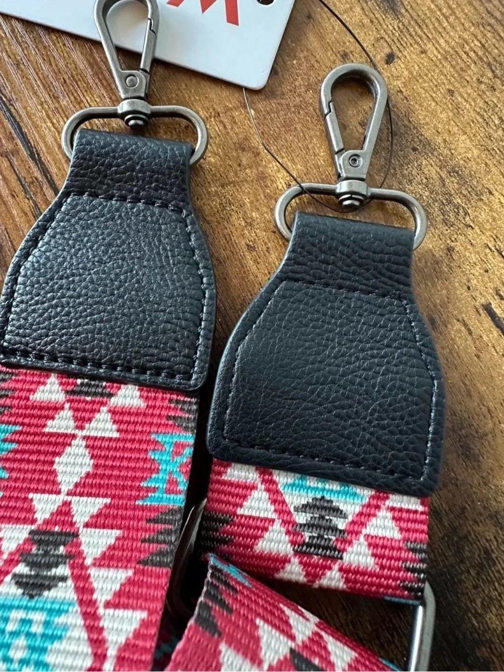Wranger Adjustable Aztec Boho Crossbody Strap Turquoise & Red Pattern NWT